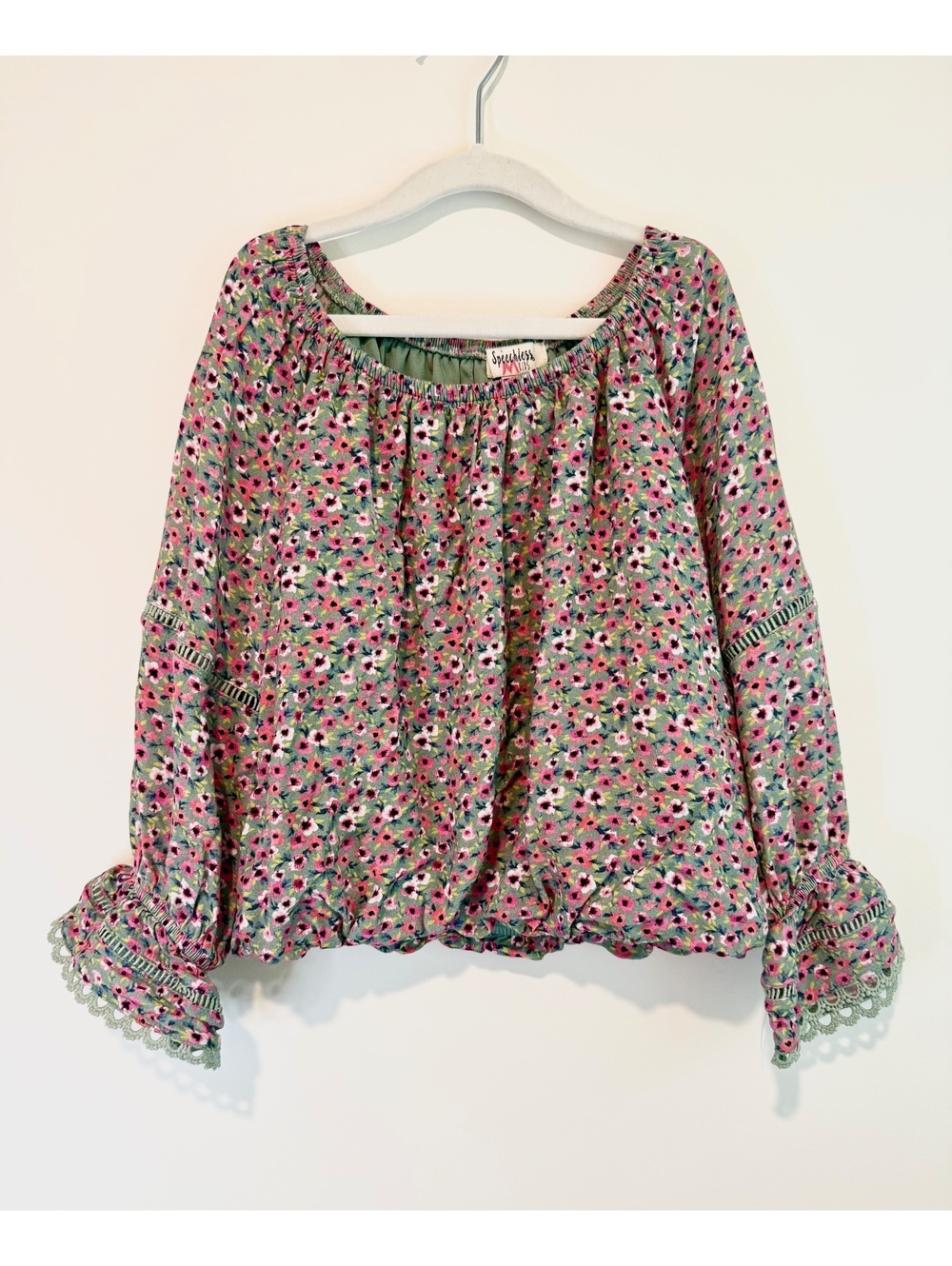 Speechless Kids Floral Long Sleeve Blouse Size Large